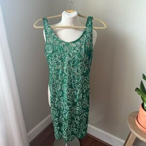 Alexia Admor Beaded Green Lace Fitted Dress
